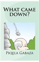What came down?