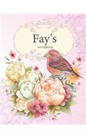 Fay's Notebook: Premium Personalized Ruled Notebooks Journals for Women and Teen Girls