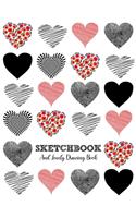 Sketchbook and Lovely Drawing Book (Hearts)