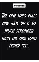 The one who falls and gets up is so much stronger than the one who never fell.