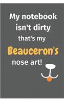 My notebook isn't dirty that's my Beauceron's nose art