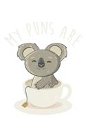 Koala Tea Puns: Dot Grid KOALA TEA PUNS / Journal Gift - Large ( 6 x 9 inches ) - 120 Pages -- Softcover