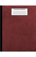 Composition Notebook: College Ruled - 8.5 x 11 Inches - 100 Pages - Red Faux Leather Cover
