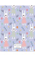 Notebook: Cute bunny on purple cover and Dot Graph Line Sketch pages, Extra large (8.5 x 11) inches, 110 pages, White paper, Sketch, Draw and Paint