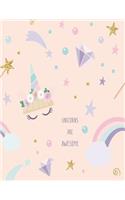 Unicorn are awesom: Unicorn are awesom on pink cover and Dot Graph Line Sketch pages, Extra large (8.5 x 11) inches, 110 pages, White paper, Sketch, Draw and Paint(5 Unicorn Are Awesom on Pink Notebook)