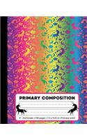 Primary Composition: Unicorn Stars Rainbow Marble Primary Composition Notebook for Girls K-2. Magical Fantasy Primary Ruled handwriting paper book with dotted middle lin(Primary Composition Books)