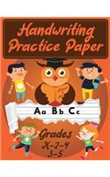 Handwriting Practice Paper: Cute Owl Blank Lined Cursive Lettering Orange