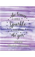 She Leaves a Little Sparkle Wherever She Goes: The Planner Sticker Planner 2019 Dated Weekly Vertical Layout Productivity Planner Agenda and Calendar with Notes, Goals, Dot Grid, and To-Do Pages