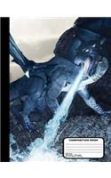 Dragon with Dragon Slayer Composition Notebook Wide Ruled 200 pages / 100 sheets, 9-3/4
