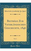 Beiträge Zur Vaterländischen Geschichte, 1846, Vol. 3 (Classic Reprint)