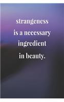 Strangeness Is A Necessary Ingredient In Beauty