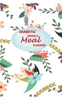 Diabetic Weekly Meal Planner: Diabetes 52 weeks of Food Menu Planning with Grocery Shopping List, Recipe pages Notebook Size 6x9 in - Cute Floral Print