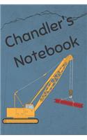 Chandler's Notebook: Construction Equipment Crane Cover 6x9 100 Pages Personalized Journal Drawing Notebook