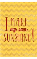 I Make My Own Sunshine: Reading Log Gift for Book Lovers Organizer Journal (Gold Stripes)