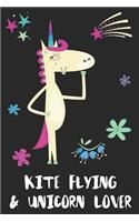 Kite Flying & Unicorn Lover: Blank Lined Notebook Journal Gift Idea