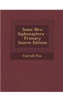 Some New Siphonaptera
