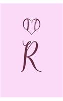 R: Name Monogram Initial R Softball 6x9" Lined Notebook/Journal Gift Idea For Girls, Women, School, College and Work