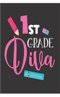 1st Grade Diva: Funny Back to School Girls Creative Writing Notebook for 1st Graders