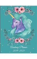 Academic Planner 2019-2021: Lovely Unicorn, Three year Academic 2019-2020 Calendar Book, Weekly/Monthly/Yearly Calendar Journal, Large 8.5" x 11" Daily journal Planner, 36 Mont