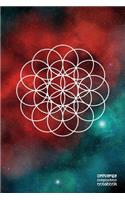 Universe Composition Notebook: Flower Of Life 144 Blank Pages 6 x 9 Journal