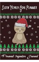 Sloth Yearly Goal Planner-Personal Organizer Journal