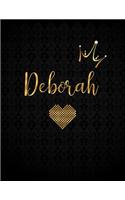 Deborah: Black Personalized Lined Journal with Inspirational Quotes