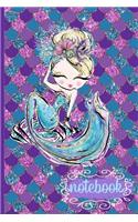 Notebook: Mermaid Cover with 120 Blank Lined Pages Decorated with Shells Narwhal Seahorse Turtle and Starfish (Mermaid Delight) (Vol 4)(4 Mermaid Delight Collection)