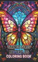 Stained Glass Butterflies Coloring Book