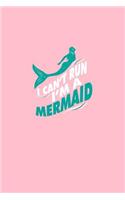I Can't Run I'm A Mermaid: Dot Grid Journal - I Can't Run I'm A Mermaid Black Funny Sea Ocean Gift - Pink Dotted Diary, Planner, Gratitude, Writing, Travel, Goal, Bullet Noteb