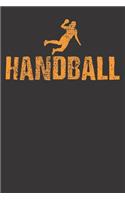 Notebook: College Ruled 6x9 120 Pages Handball Girl Handballer Playing Gift Player