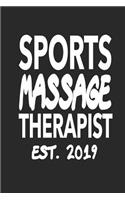 Sports Massage Therapist Est. 2019: Funny Blank Lined Journal Notebook, 120 Pages, Soft Matte Cover, 6 x 9