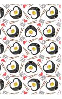 I Love Sushi: Great Cookbook/Journal To Writing Recipes for Sushi Lovers, Custom Interior (6x9 Inch 15.24x22.86 cm.) 120 Pages (WHITE&RED&BLACK Pattern)