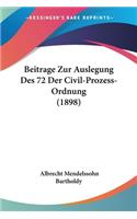 Beitrage Zur Auslegung Des 72 Der Civil-Prozess-Ordnung (1898)