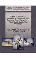 Marion M. Pickle, Jr., Petitioner, V. Tennessee. U.S. Supreme Court Transcript of Record with Supporting Pleadings