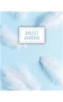 Bullet Journal: Soft Blue Feather Journal 150 Dot Grid Pages (Size 8x10 Inches) with Bullet Journal Sample Ideas