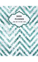 2020 Planner Weekly and Monthly Marble Green Chevron
