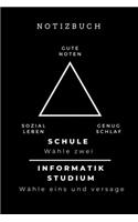 Notizbuch Gute Noten Sozial Leben Genug Schlaf Schule Wähle Zwei Informatik