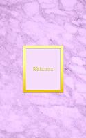 Rhianna: Custom diary dot grid for girls - Cute personalised gold and marble diaries for women - Sentimental keepsake note book journal - Light pink female c