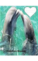 Dolphins Kissing on Cover of wide ruled lined paper Composition Book