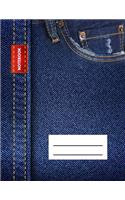 Notebook: Composition Book, Journal (8.5 X 11 Inches, 120 Pages, Lined Paper) Denim Design-2