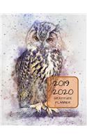 2019 2020 15 Months Owl Bird Gratitude Journal Daily Planner: Academic Hourly Organizer in 15 Minute Interval; Appointment Calendar with Address Book; Monthly & Weekly Goals Diary with Quotes