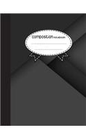 Composition Notebook, 8.5 x 11, 110 pages: Black Style: (School Notebooks)