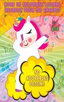 Livre de Coloriage Licorne Heureux Pour Les Enfants