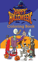 Happy Halloween coloring book: An Adult Coloring Book with Beautiful Halloween, Adorable Animals, Spooky Characters, and Relaxing Fall Designs