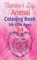 Valentine's Day Animal Coloring Book for Kids Ages 2-5
