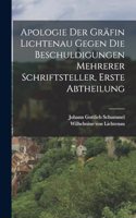 Apologie der Gräfin Lichtenau gegen die Beschuldigungen mehrerer Schriftsteller, Erste Abtheilung