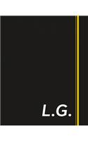 L.G.: Classic Monogram Lined Notebook Personalized With Two Initials - Matte Softcover Professional Style Paperback Journal Perfect Gift for Men and Women