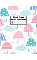 Blank Sheet Music Notebook: Easy Blank Staff Manuscript Book Large 8.5 X 11 Inches Musician Paper Wide 12 Staves Per Page for Piano, Flute, Violin, Guitar, Trumpet, Drums, Cell