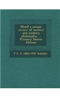 Mind! a Unique Review of Ancient and Modern Philosophy