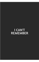 I Can'T Remember